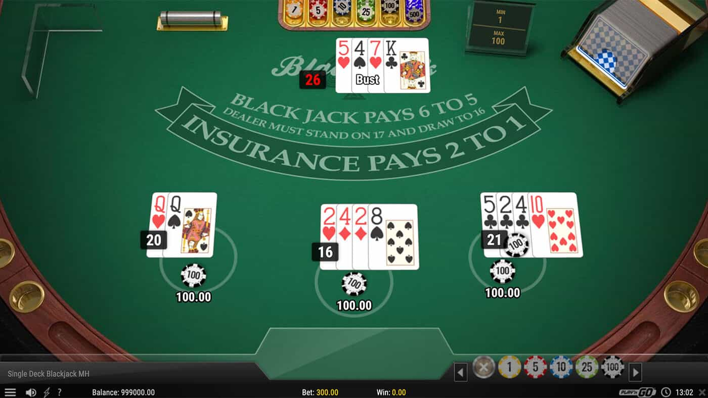 Single deck blackjack