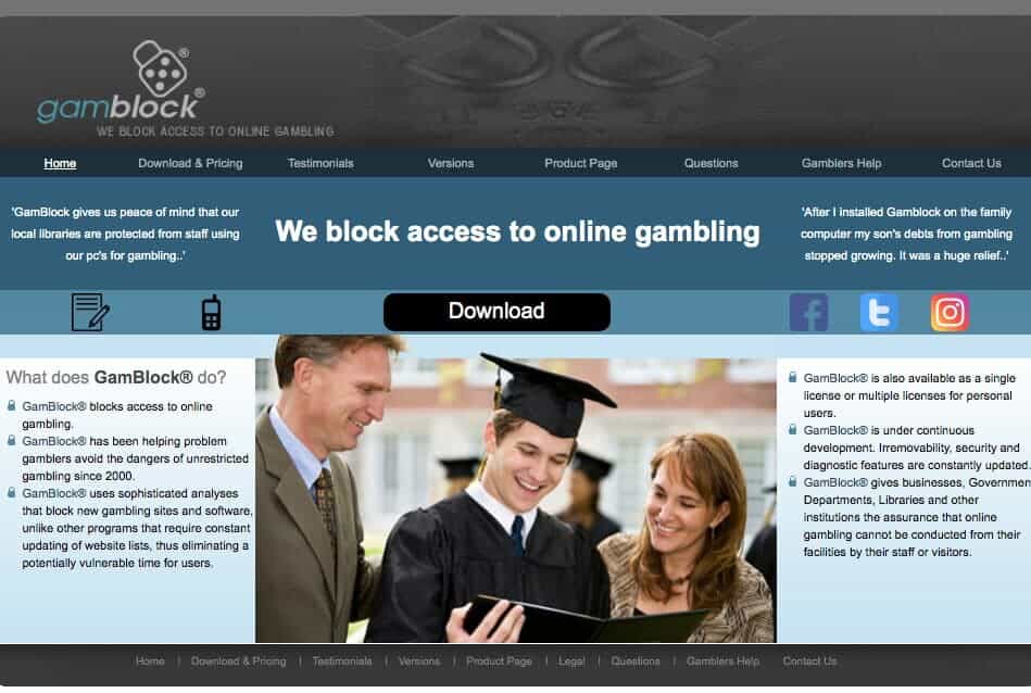Gamblock homepage