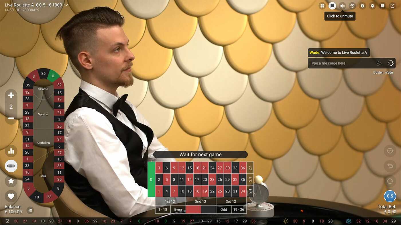 Live roulette croupier